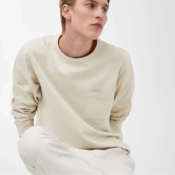 ARKET Men’s Heavyweight Long Sleeve Pocket Tee Shirt - Picture 5 of 12